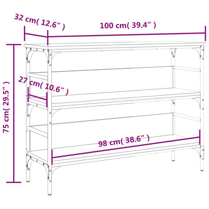 Wandtafel 100X32X75 Cm Bewerkt Hout Kleurig Gerookt eiken
