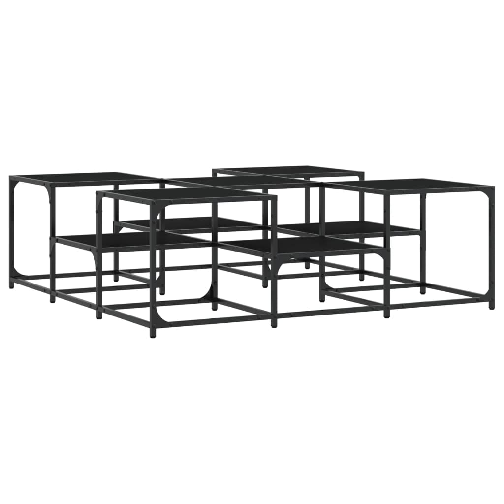 Salontafel Bewerkt Hout 121 x 121 x 40 cm Zwart