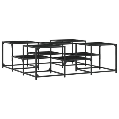 Salontafel Bewerkt Hout 121 x 121 x 40 cm Zwart