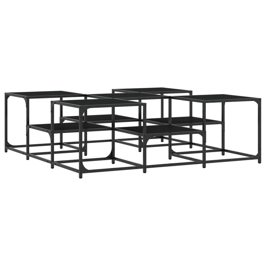 Salontafel Bewerkt Hout 121 x 121 x 40 cm Zwart