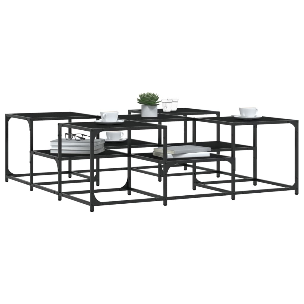 Salontafel Bewerkt Hout 121 x 121 x 40 cm Zwart