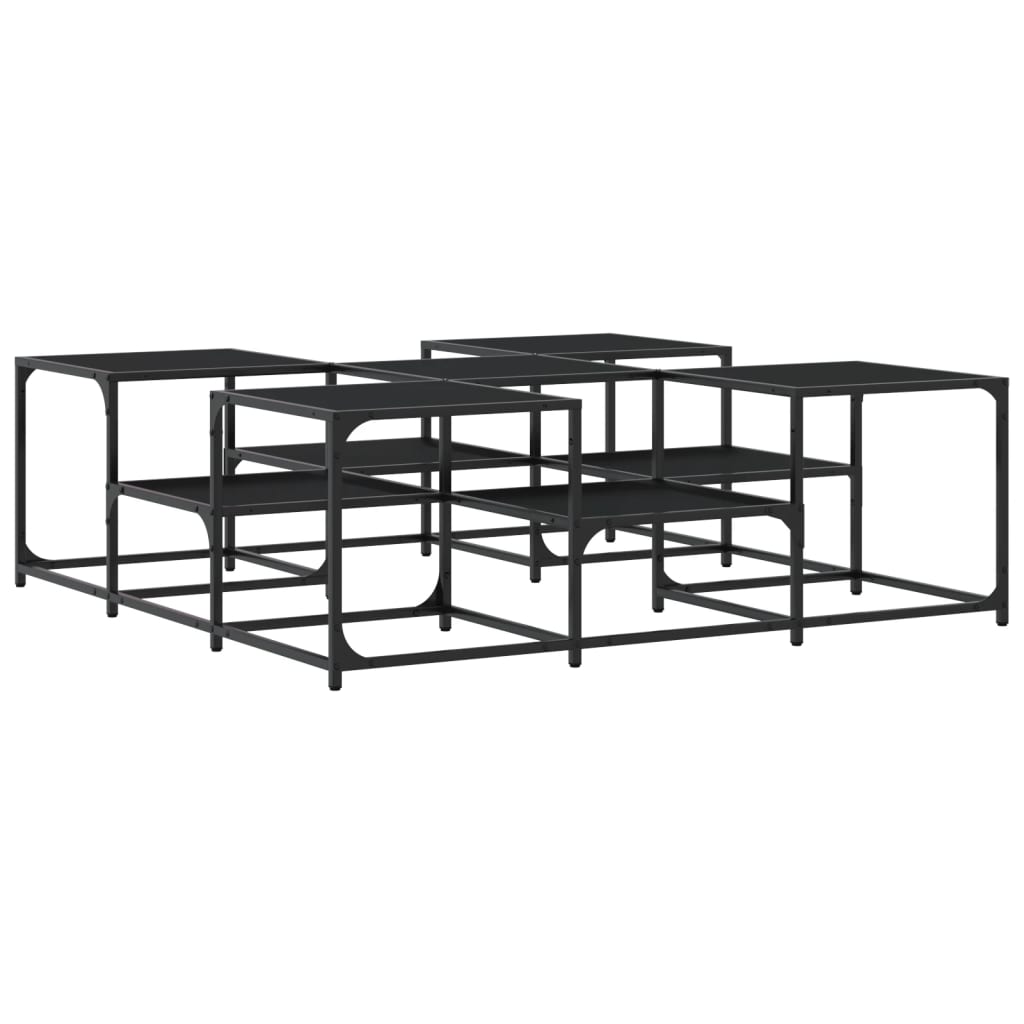 Salontafel Bewerkt Hout 121 x 121 x 40 cm Zwart