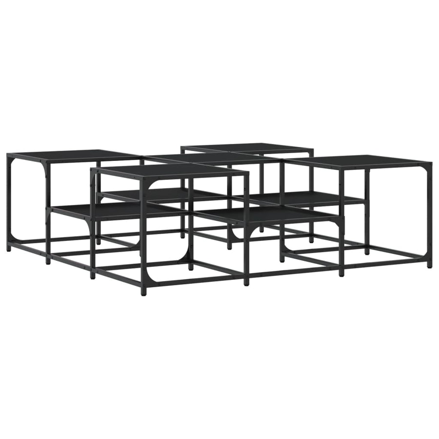 Salontafel Bewerkt Hout 121 x 121 x 40 cm Zwart