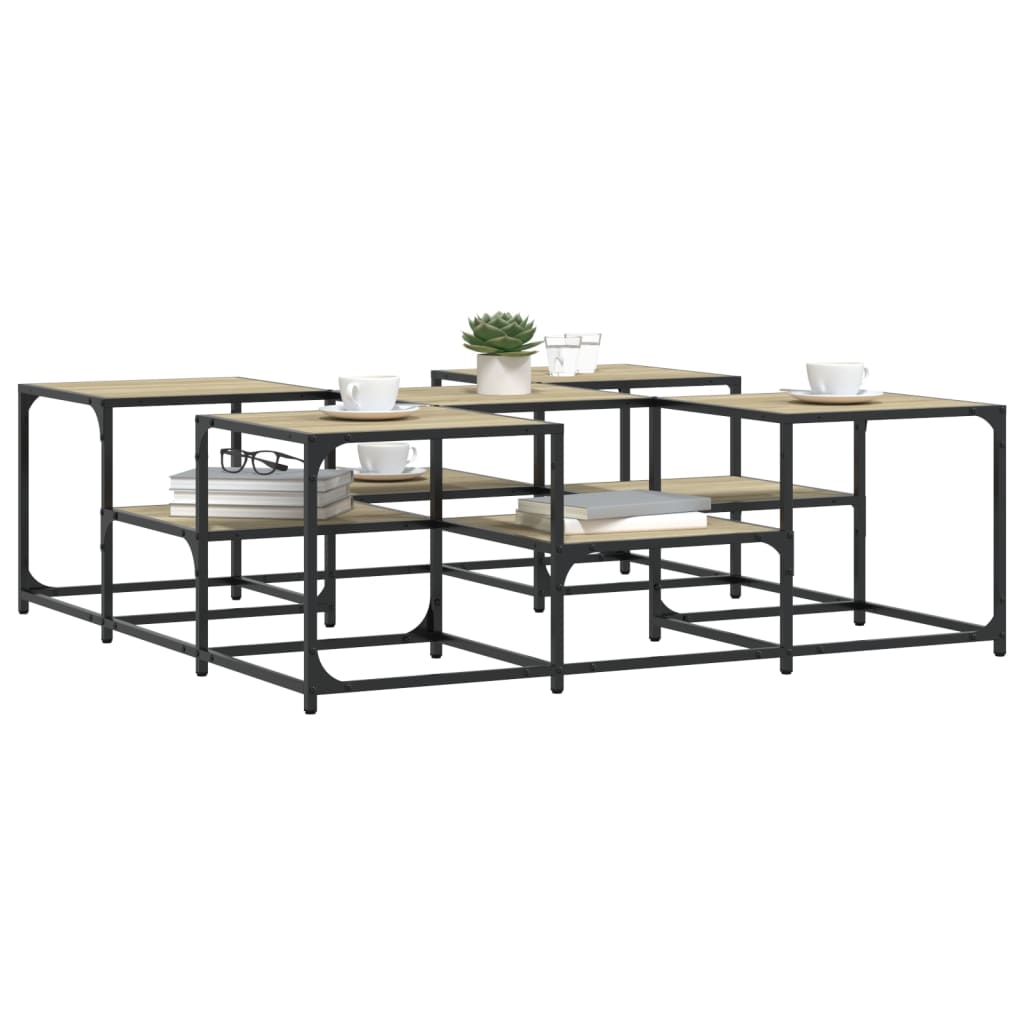 Salontafel Bewerkt Hout Kleurig 121 x 121 x 40 cm Sonoma eiken