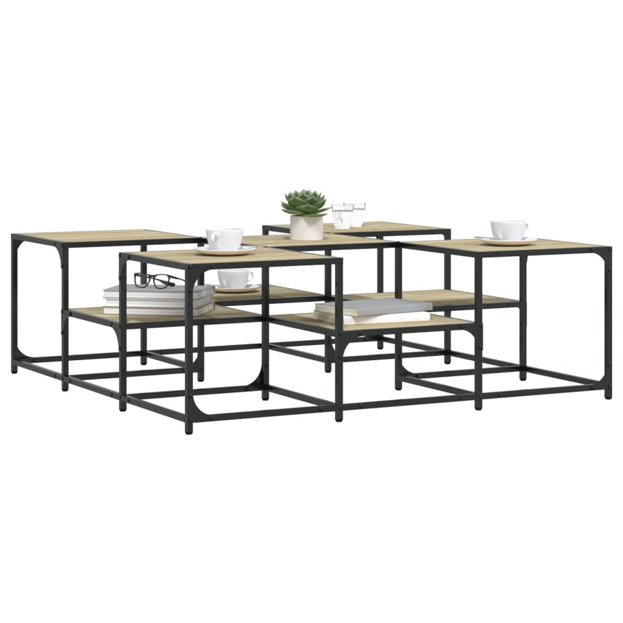 Salontafel Bewerkt Hout Kleurig 121 x 121 x 40 cm Sonoma eiken