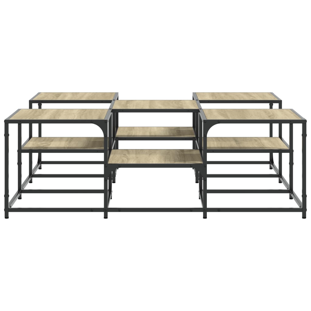 Salontafel Bewerkt Hout Kleurig 121 x 121 x 40 cm Sonoma eiken