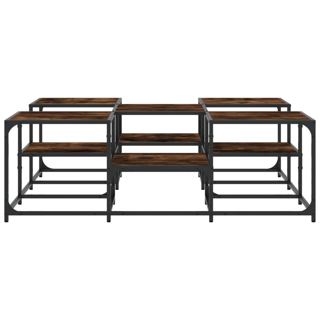 Salontafel Bewerkt Hout Kleurig 121 x 121 x 40 cm Gerookt eiken