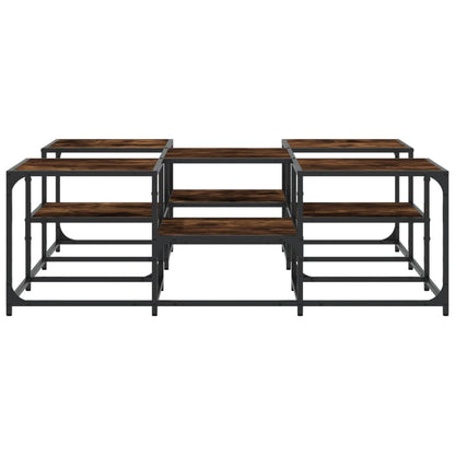 Salontafel Bewerkt Hout Kleurig 121 x 121 x 40 cm Gerookt eiken