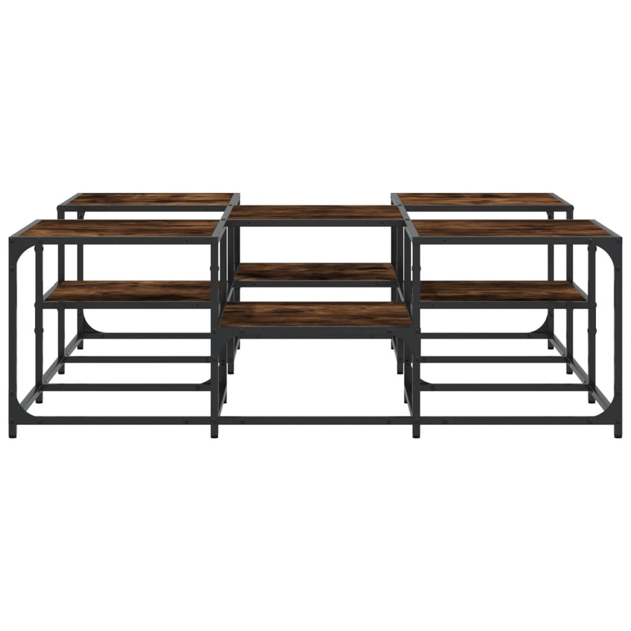 Salontafel Bewerkt Hout Kleurig 121 x 121 x 40 cm Gerookt eiken