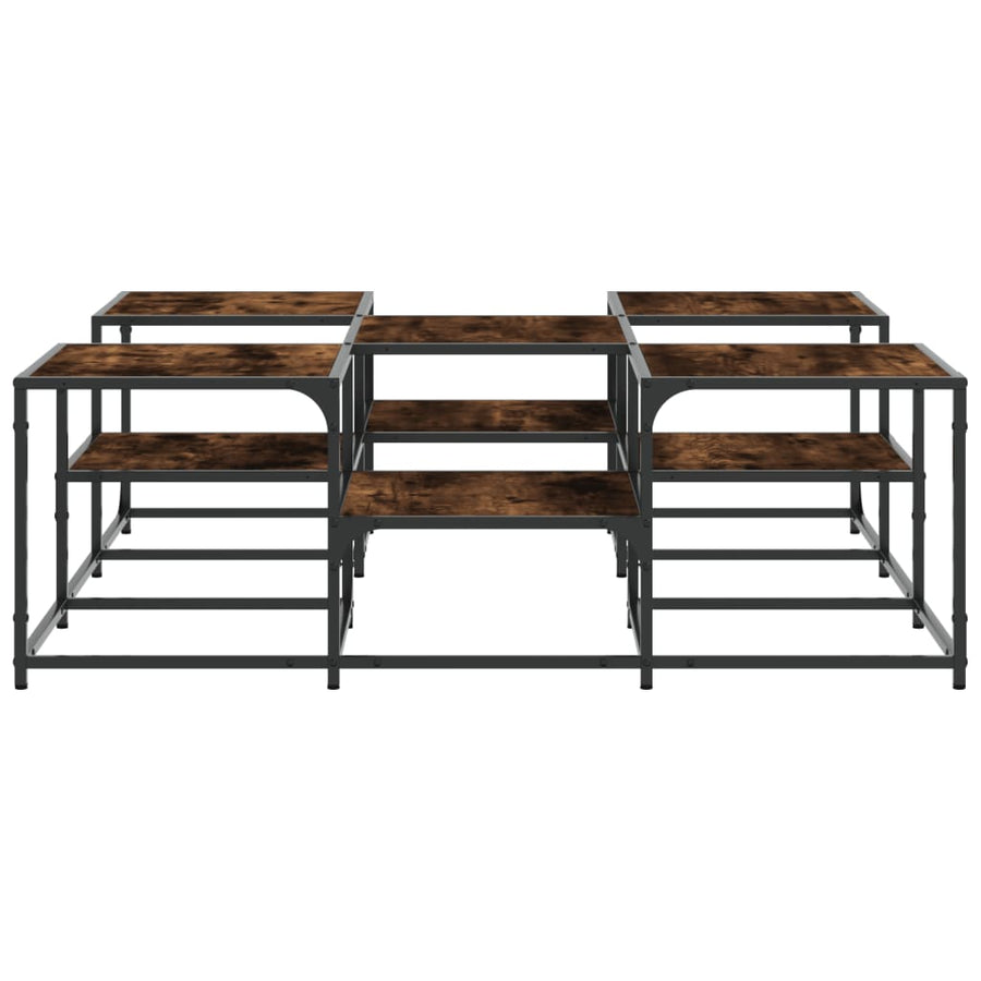 Salontafel Bewerkt Hout Kleurig 121 x 121 x 40 cm Gerookt eiken