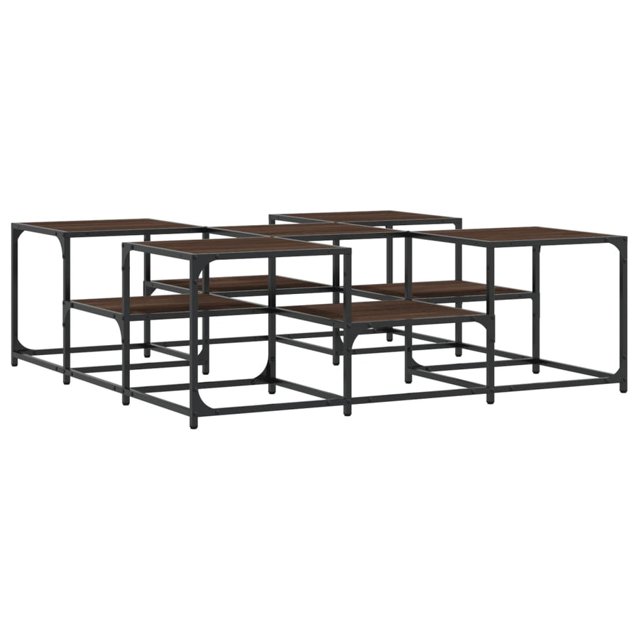 Salontafel Bewerkt Hout Bruineikenkleurig 121 x 121 x 40 cm bruin eikenkleur