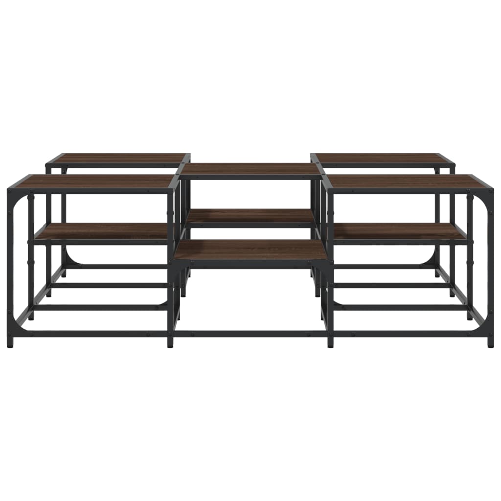 Salontafel Bewerkt Hout Bruineikenkleurig 121 x 121 x 40 cm bruin eikenkleur