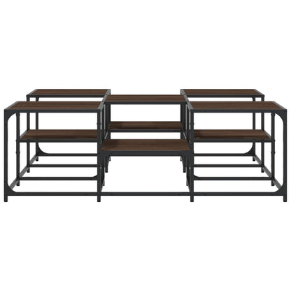 Salontafel Bewerkt Hout Bruineikenkleurig 121 x 121 x 40 cm bruin eikenkleur