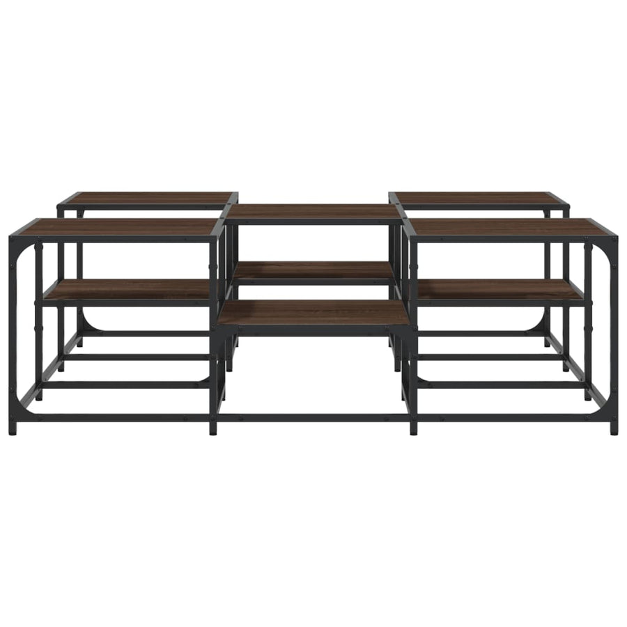 Salontafel Bewerkt Hout Bruineikenkleurig 121 x 121 x 40 cm bruin eikenkleur