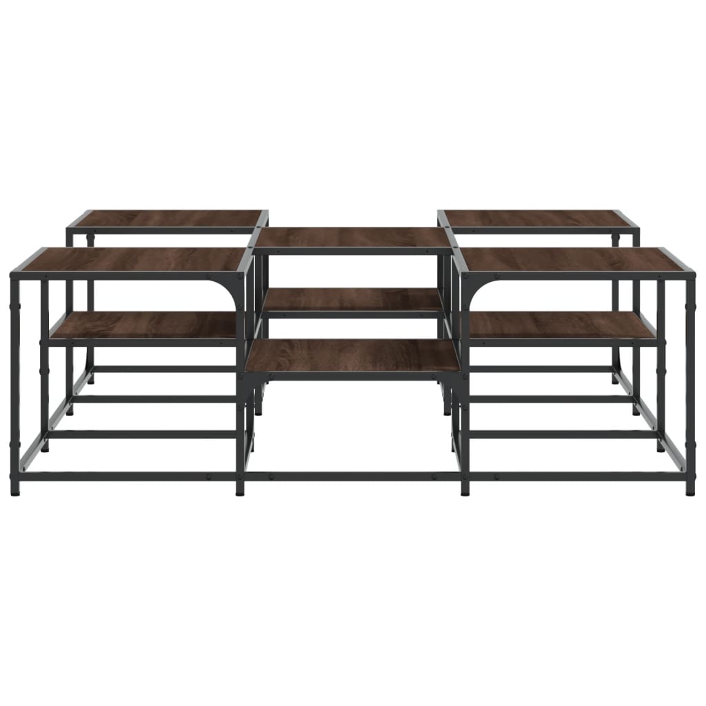 Salontafel Bewerkt Hout Bruineikenkleurig 121 x 121 x 40 cm bruin eikenkleur