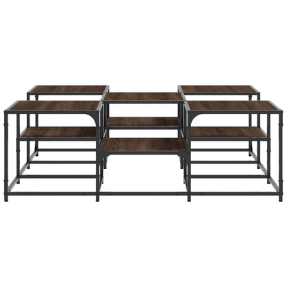 Salontafel Bewerkt Hout Bruineikenkleurig 121 x 121 x 40 cm bruin eikenkleur
