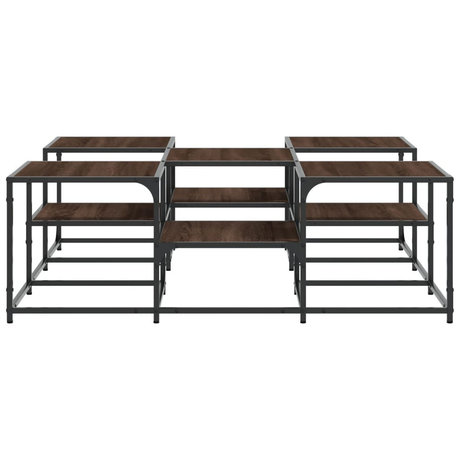 Salontafel Bewerkt Hout Bruineikenkleurig 121 x 121 x 40 cm bruin eikenkleur