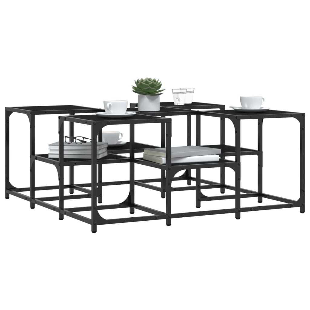 Salontafel Bewerkt Hout 91 x 91 x 40 cm Zwart