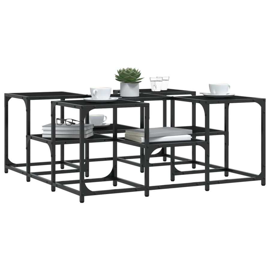 Salontafel Bewerkt Hout 91 x 91 x 40 cm Zwart