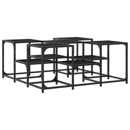 Salontafel Bewerkt Hout 91 x 91 x 40 cm Zwart