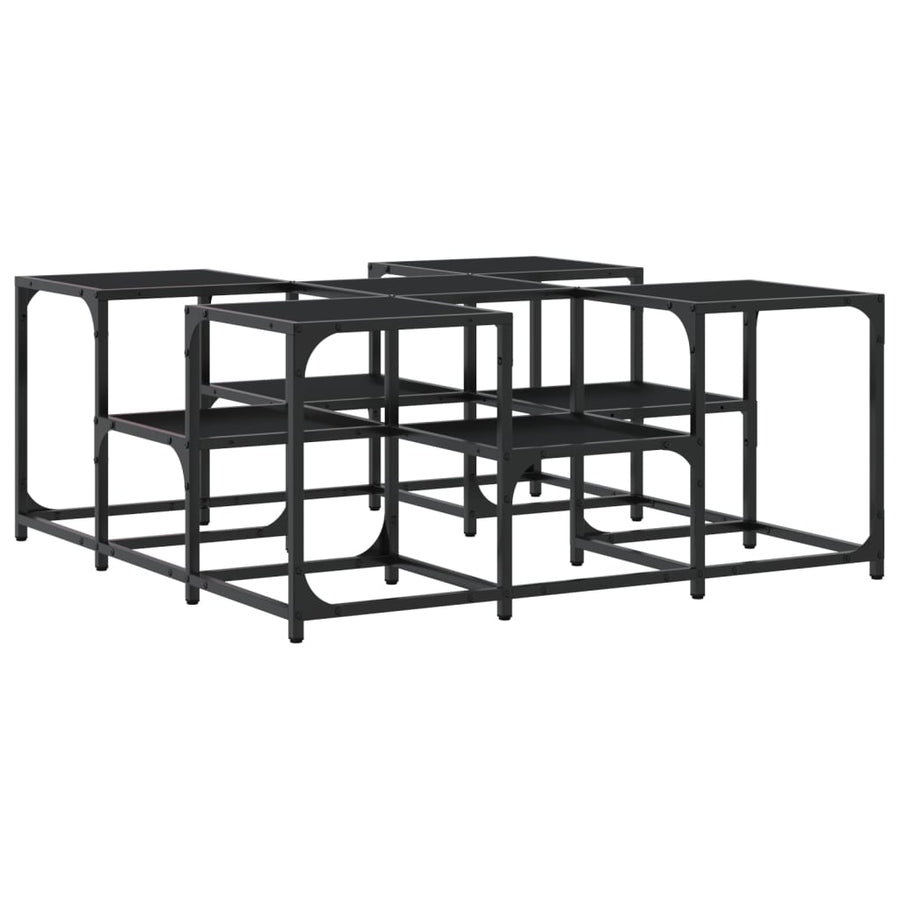Salontafel Bewerkt Hout 91 x 91 x 40 cm Zwart