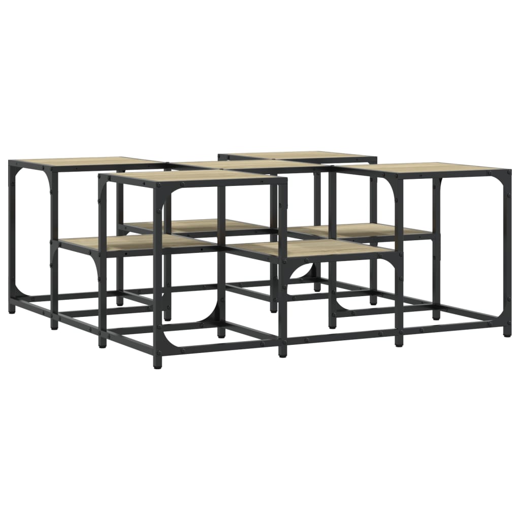 Salontafel Bewerkt Hout Kleurig 91 x 91 x 40 cm Sonoma eiken