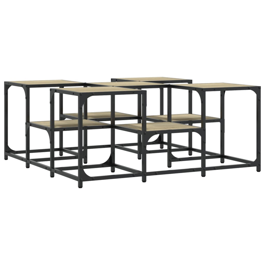 Salontafel Bewerkt Hout Kleurig 91 x 91 x 40 cm Sonoma eiken