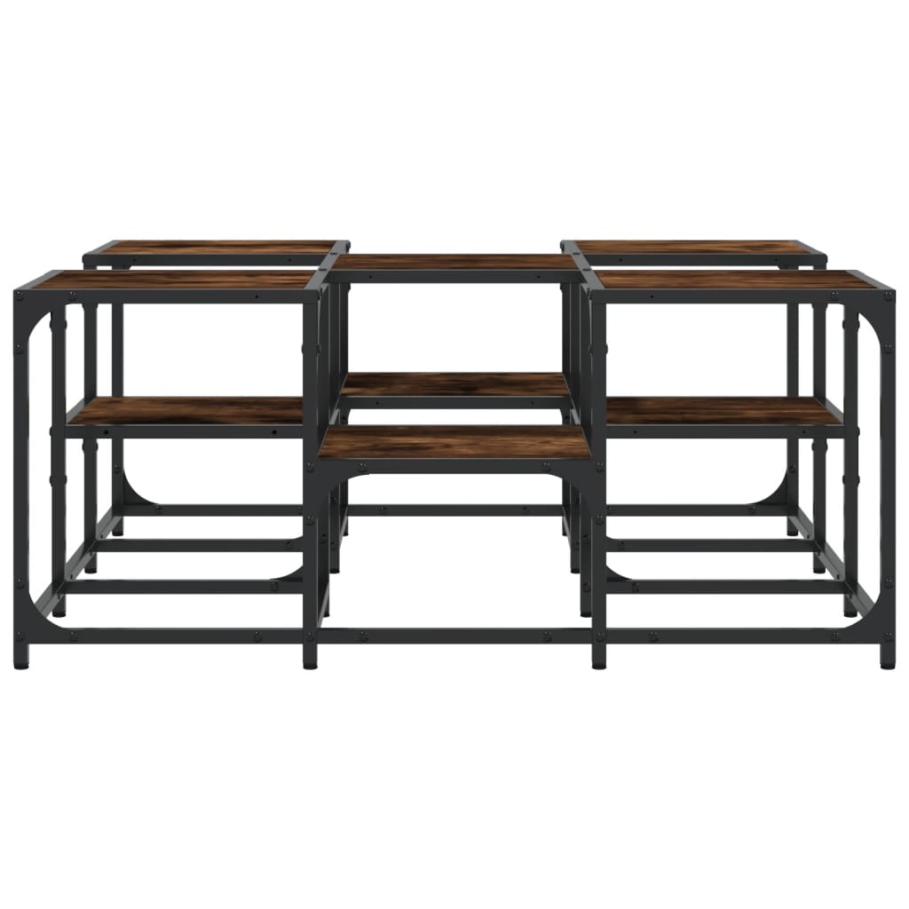 Salontafel Bewerkt Hout Kleurig 91 x 91 x 40 cm Gerookt eiken