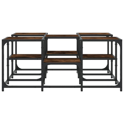 Salontafel Bewerkt Hout Kleurig 91 x 91 x 40 cm Gerookt eiken