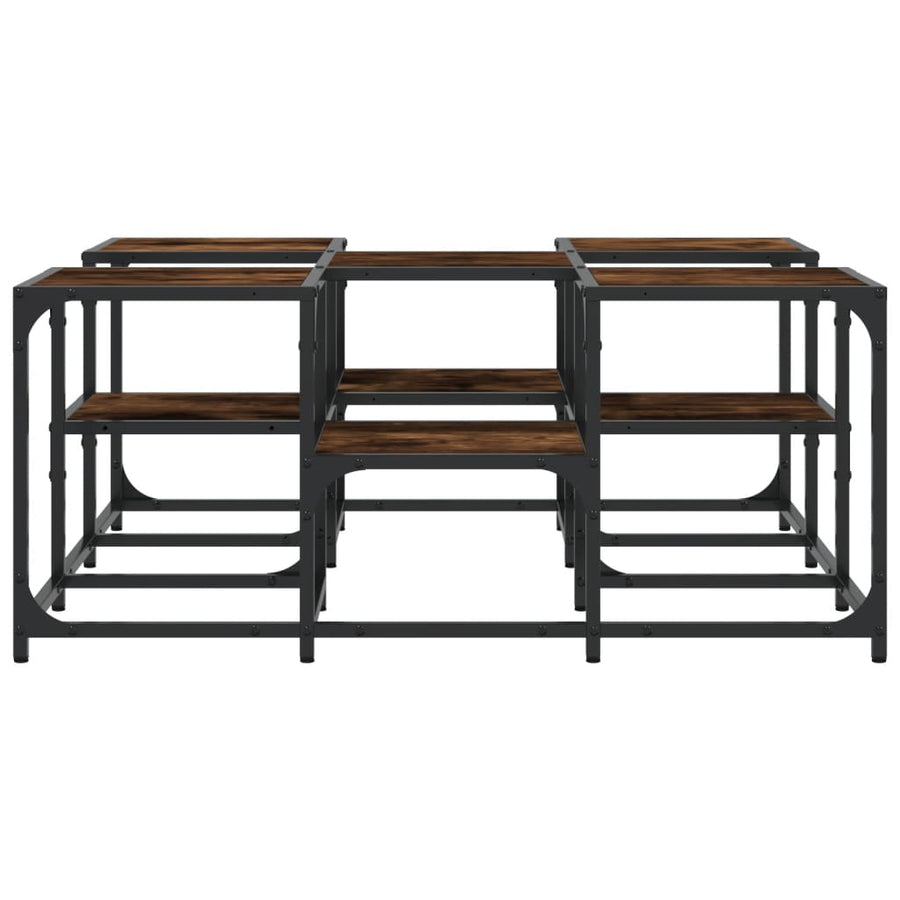 Salontafel Bewerkt Hout Kleurig 91 x 91 x 40 cm Gerookt eiken