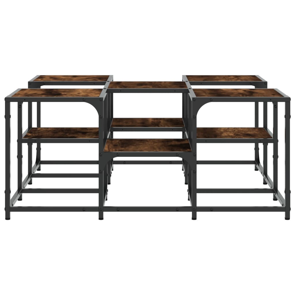 Salontafel Bewerkt Hout Kleurig 91 x 91 x 40 cm Gerookt eiken