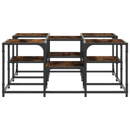 Salontafel Bewerkt Hout Kleurig 91 x 91 x 40 cm Gerookt eiken