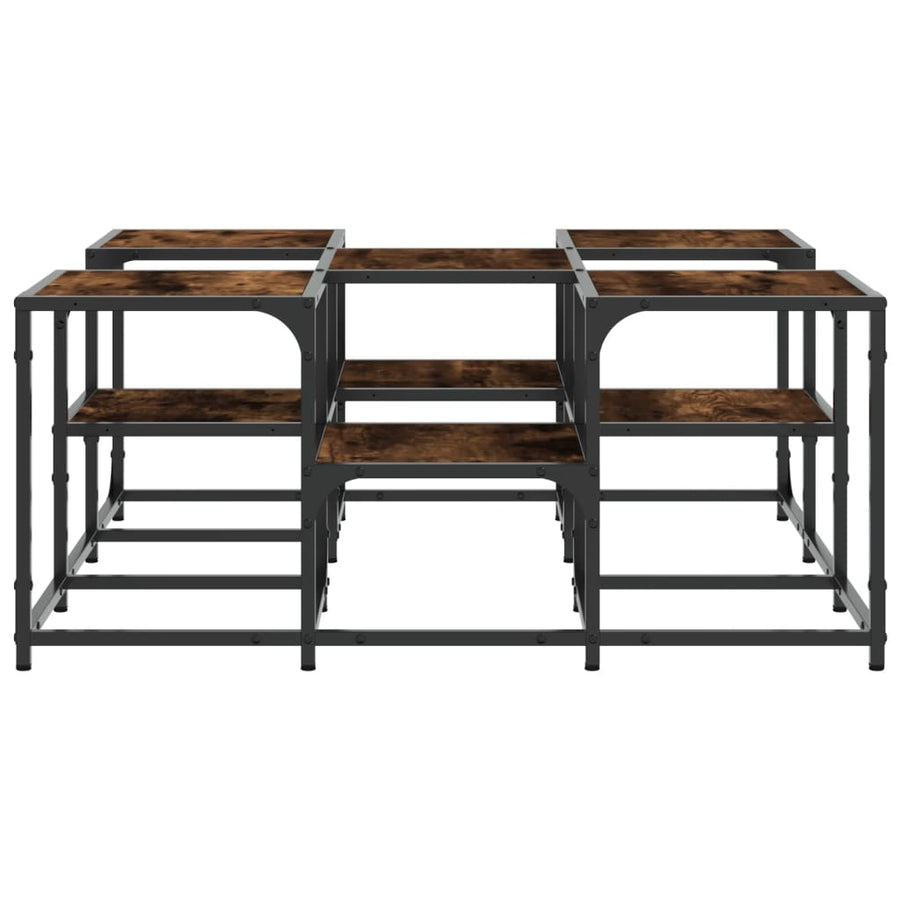 Salontafel Bewerkt Hout Kleurig 91 x 91 x 40 cm Gerookt eiken