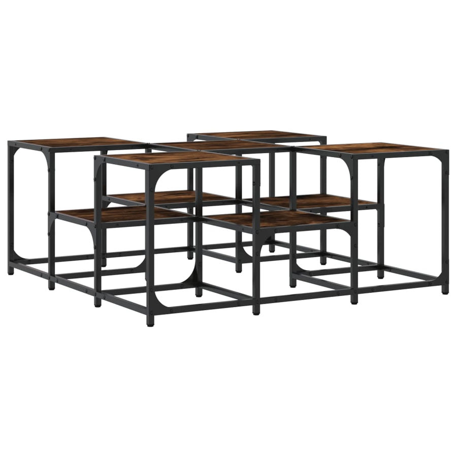 Salontafel Bewerkt Hout Kleurig 91 x 91 x 40 cm Gerookt eiken