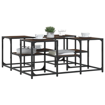 Salontafel Bewerkt Hout Bruineikenkleurig 91 x 91 x 40 cm bruin eikenkleur