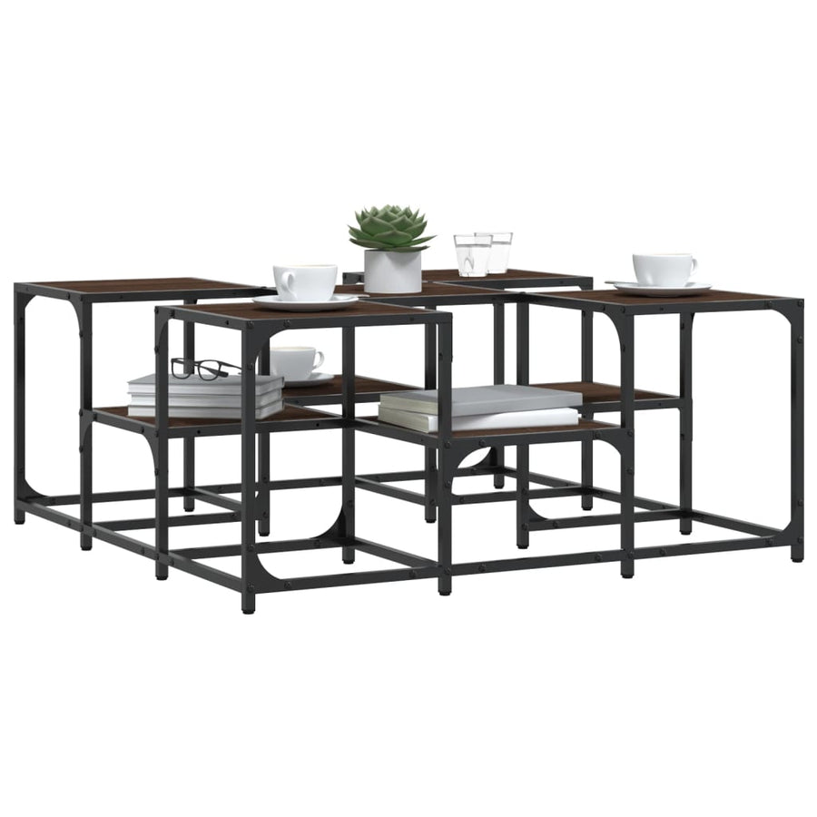 Salontafel Bewerkt Hout Bruineikenkleurig 91 x 91 x 40 cm bruin eikenkleur