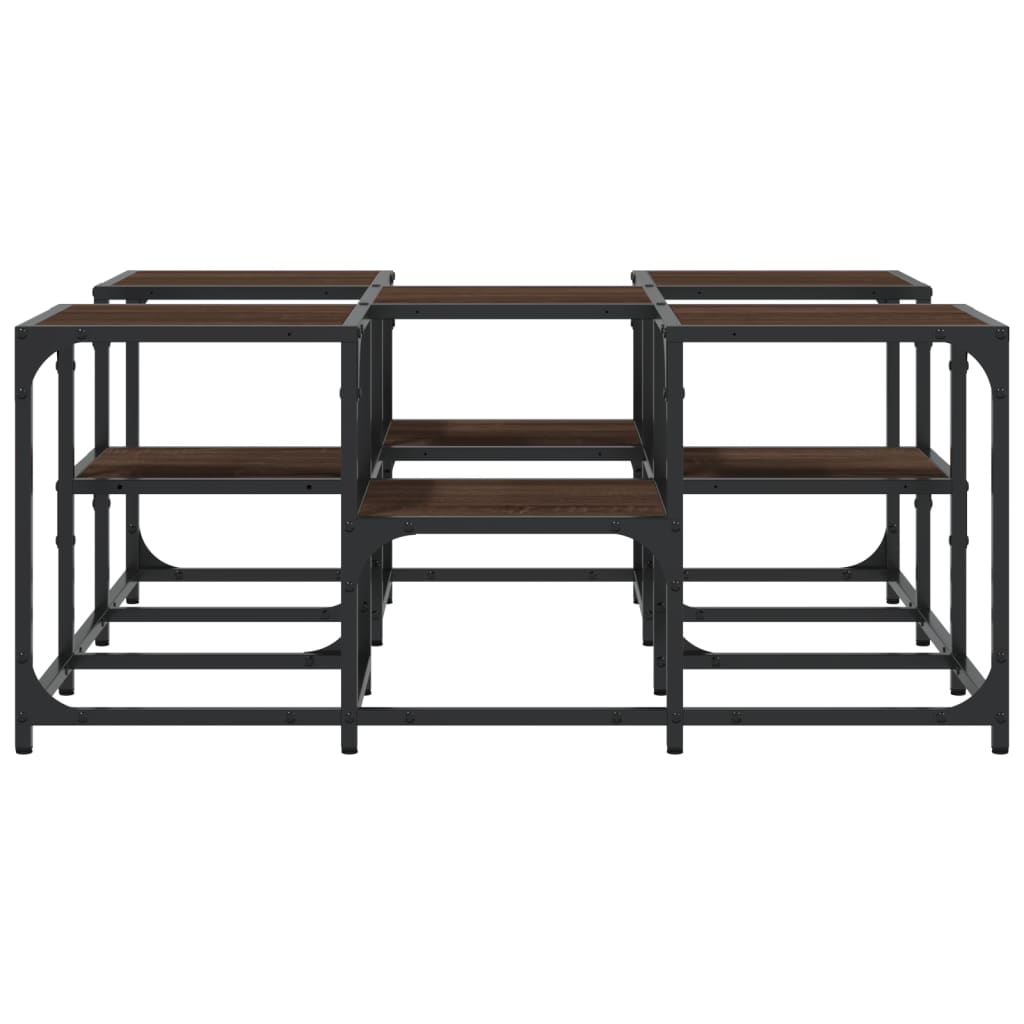 Salontafel Bewerkt Hout Bruineikenkleurig 91 x 91 x 40 cm bruin eikenkleur