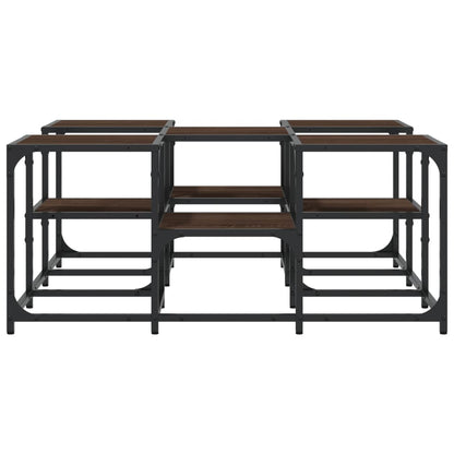 Salontafel Bewerkt Hout Bruineikenkleurig 91 x 91 x 40 cm bruin eikenkleur