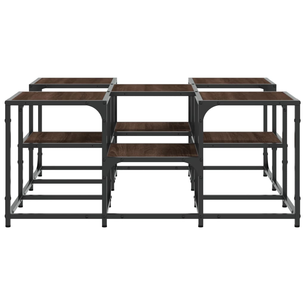 Salontafel Bewerkt Hout Bruineikenkleurig 91 x 91 x 40 cm bruin eikenkleur