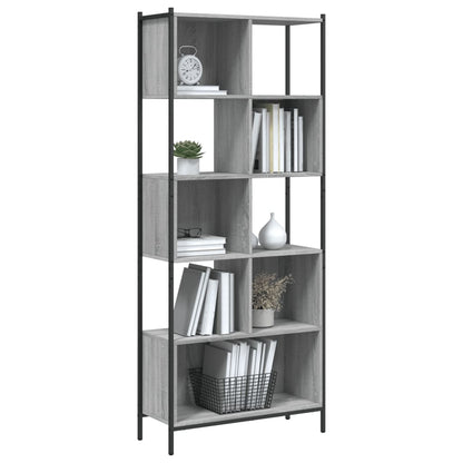 Boekenkast 72X28X72 Cm Bewerkt Hout Eikenkleurig Grijs sonoma