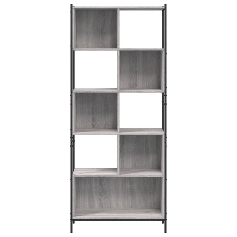 Boekenkast 72X28X72 Cm Bewerkt Hout Eikenkleurig Grijs sonoma