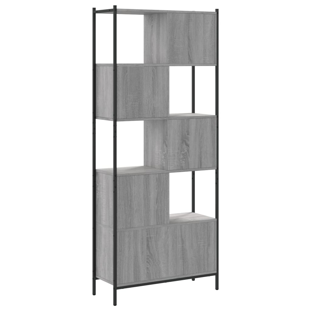 Boekenkast 72X28X72 Cm Bewerkt Hout Eikenkleurig Grijs sonoma