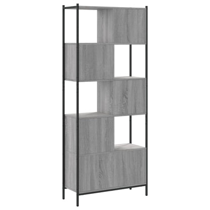 Boekenkast 72X28X72 Cm Bewerkt Hout Eikenkleurig Grijs sonoma