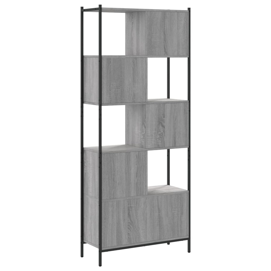 Boekenkast 72X28X72 Cm Bewerkt Hout Eikenkleurig Grijs sonoma