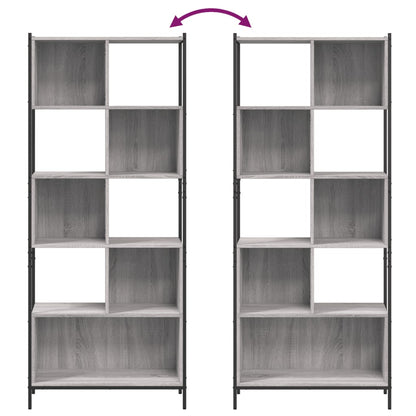 Boekenkast 72X28X72 Cm Bewerkt Hout Eikenkleurig Grijs sonoma