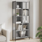 Boekenkast 72x28x172 cm bewerkt hout grijs