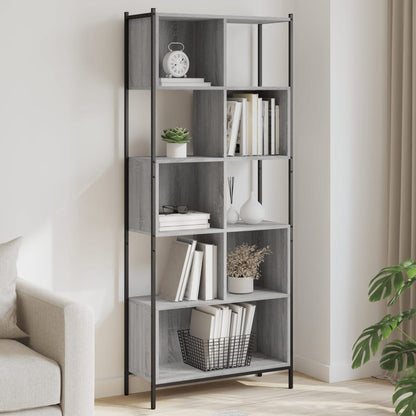 Boekenkast 72X28X72 Cm Bewerkt Hout Eikenkleurig Grijs sonoma