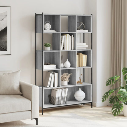 Boekenkast 02X28X72 Cm Bewerkt Hout Eikenkleurig Grijs sonoma