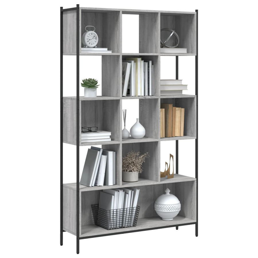 Boekenkast 02X28X72 Cm Bewerkt Hout Eikenkleurig Grijs sonoma
