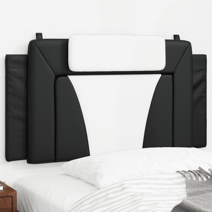 Hoofdbordkussen "Viana" Zwart-wit 100 cm Kunstleer